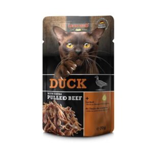 Leonardo Duck + Pulled Beef 70g – Alimento Húmedo Completo para Gatos Adultos con Pato