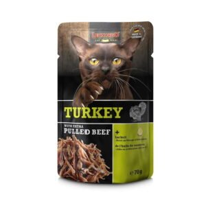 Leonardo Turkey + Pulled Beef 70g – Alimento Húmedo Completo para Gatos Adultos con Pavo