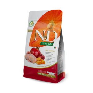 N&D Pumpkin Feline Codorniz, Calabaza Neutered – pienso para gatos adultos castrados