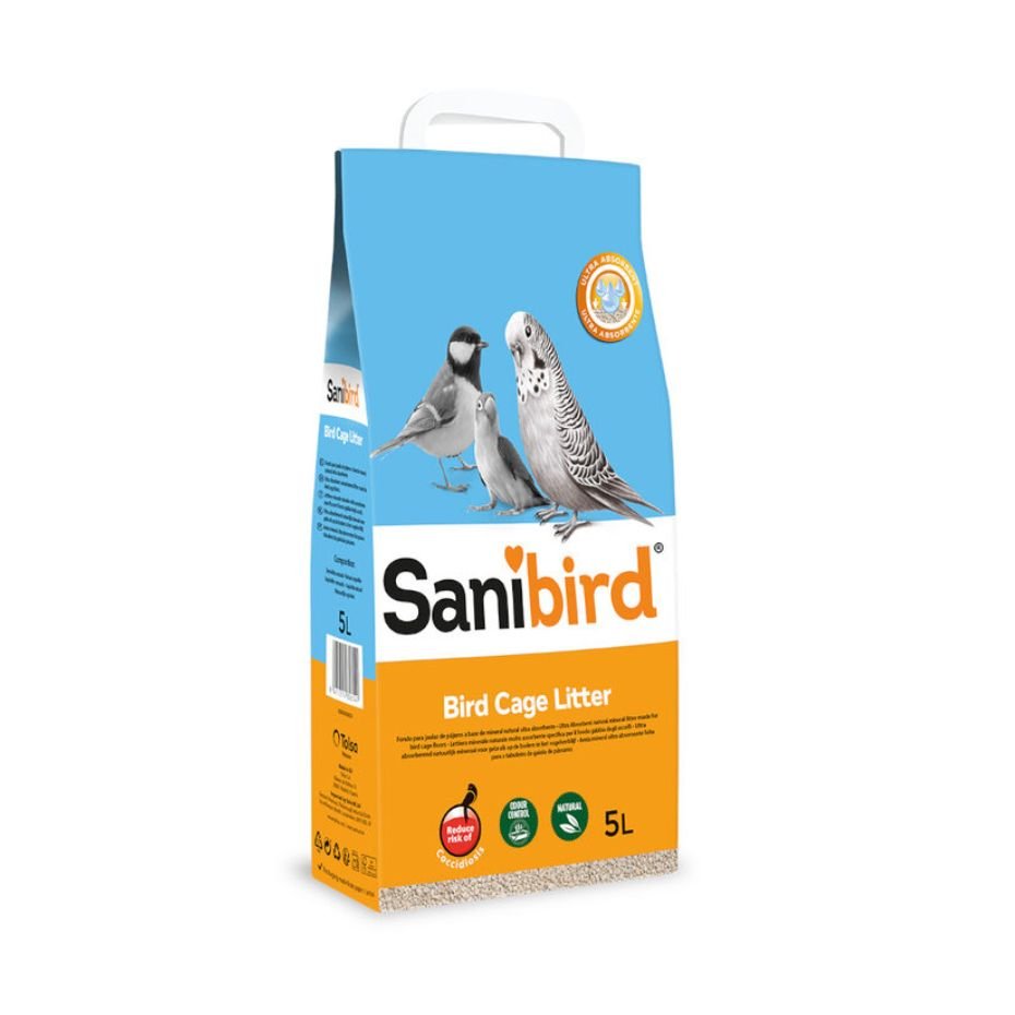 Sanibird Arena Absorbente para Pájaros 5L Higiene y Control de Olores