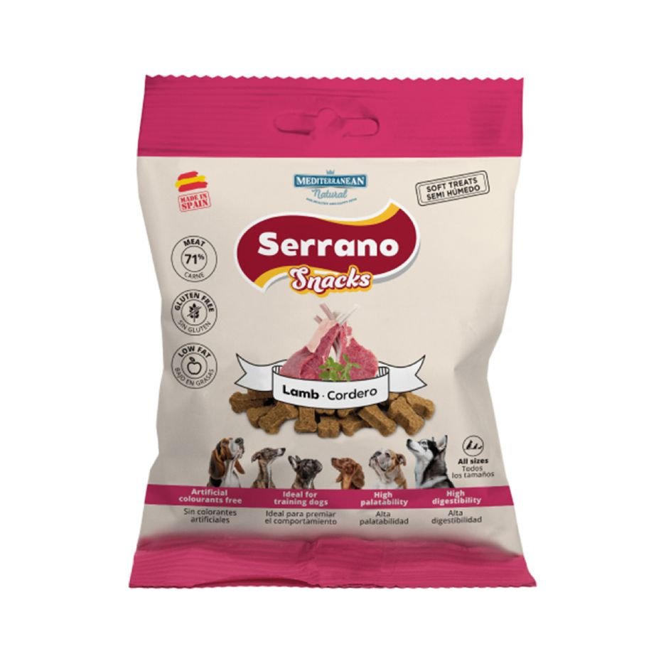 Snacks Serrano de Cordero Mediterranean Natural 85g Premio Natural para Perros