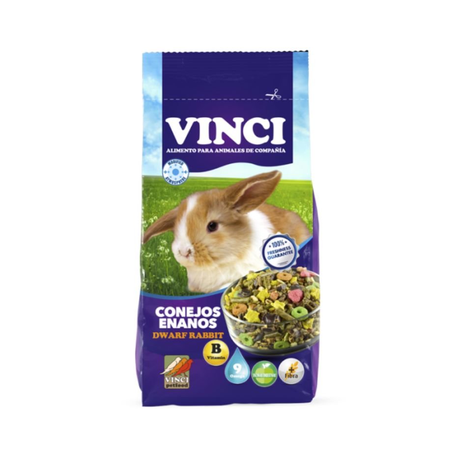 Mixtura Especial Conejo Enano Vinci 1kg Alimentación Completa Natural con Vegetales