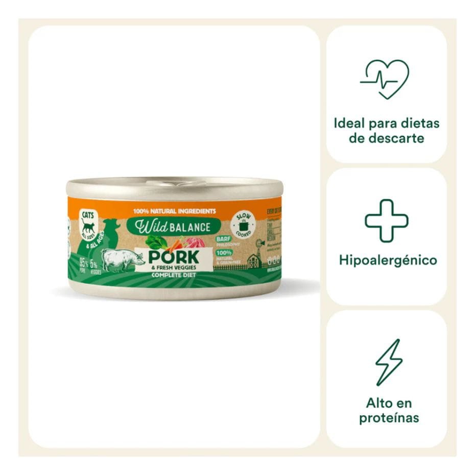 Wild Balance Lata de Cerdo para Gatos 120g Filosofía BARF